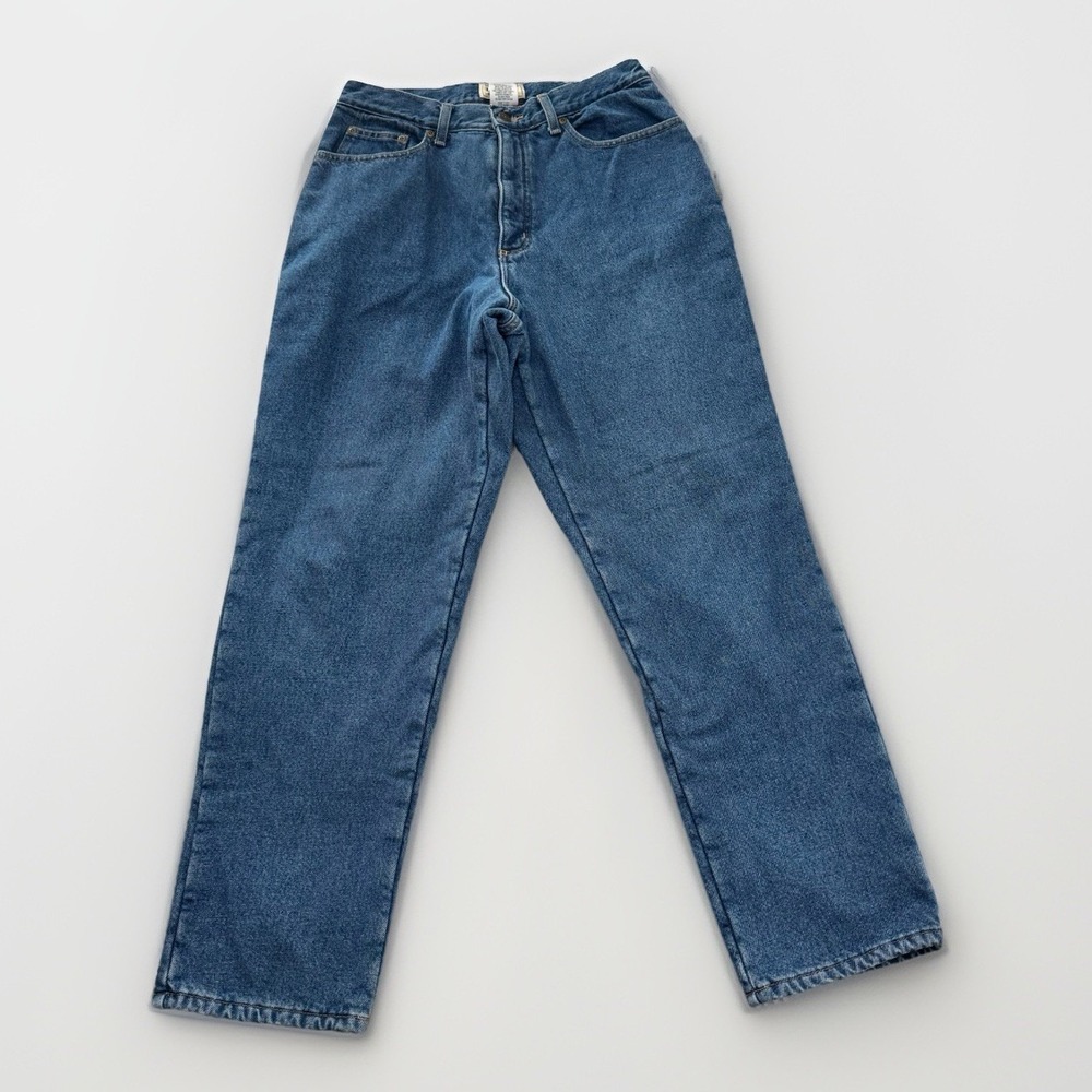Vintage LL Bean Fleece Lined Jeans Women's Sz 12 Mom High Rise Relaxed Fit Cabin